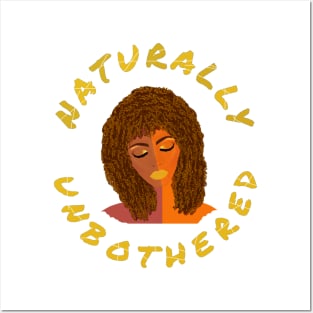 Naturally Unbothered Woman with Curly Natural Hair (White Background) Posters and Art